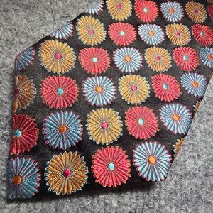 Altea Milano 7-Fold Silk Tie - Bold Floral Anemone Print - Made in Italy